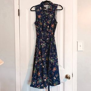Chetta B, Button down collared midi floral dress